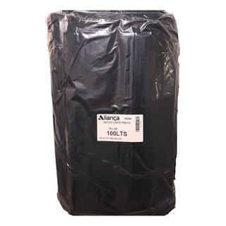 Saco De Lixo Preto 100l Descartável Grande Simples - 100 Und Saco De Lixo Preto 100l Descartável Grande Simples - 100 Und