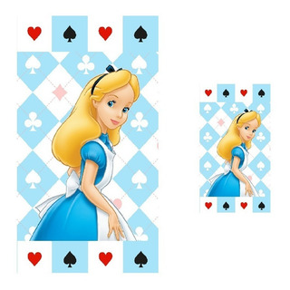 Kit Toalha Banho Alice No Pais Das Maravilha + Toalha Rosto Kit Toalha Banho Alice No Pais Das Maravilha + Toalha Rosto