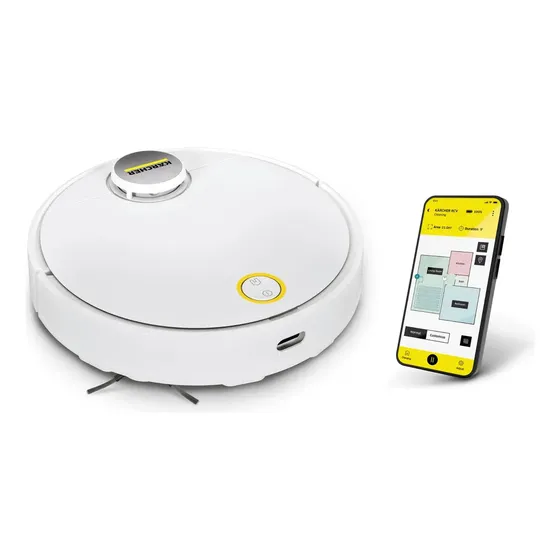 Robô Aspirador de Pó Kärcher RCV 3 com Mapeamento Inteligente, Aspira e Passa Pano. Controle via Apl
