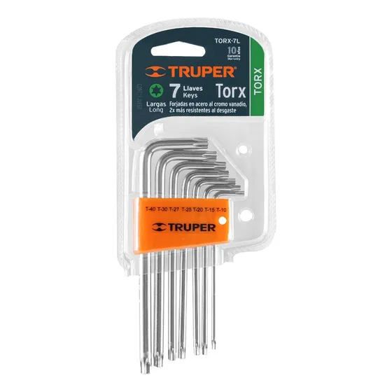 Juego De 7 Llaves Torx Largas Con Organizador, Truper