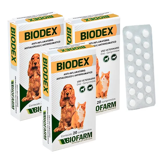 3 Und Biodex Anti-inflamatório/antialérgico 20 Comprimidos