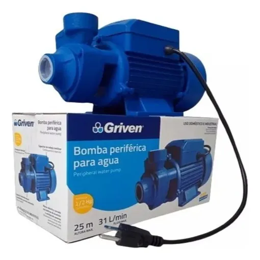 Bomba Periférica Para Agua Griven Potencia  1/2hp 110v/60hz