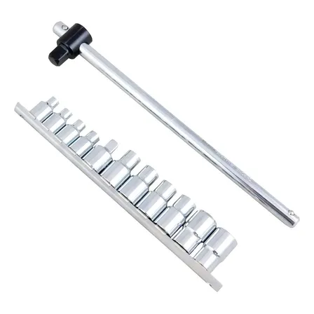 Jogo de Soquetes Canhao FortG Pro FG8580 12 Peças 3/8 e 1/2 Pol. CR-V