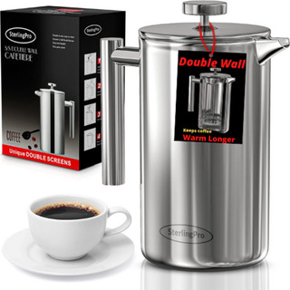 Cafetera Sterlingpro, Prensa Francesa, Doble Pared, 1.5 Lt Cafetera Sterlingpro, Prensa Francesa, Doble Pared, 1.5 Lt