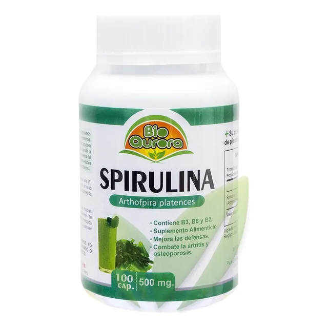 Espirulina 100 Cápsulas 500mg Natural