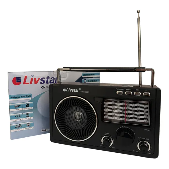 Radio Cnn-686 11 Bandas C/ Usb E Bt A Pilha Ou Recarregavel