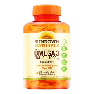 Ămega 3 Sundown Importado 320 Caps 1000 Mg Fish Oil Peixe Ămega 3 Sundown Importado 320 Caps 1000 Mg Fish Oil Peixe