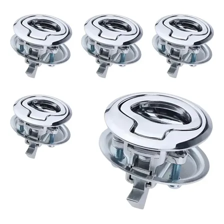 5 Fechadura Puxador Motorhome Trailer Armario Gaveta 45mm Prateado