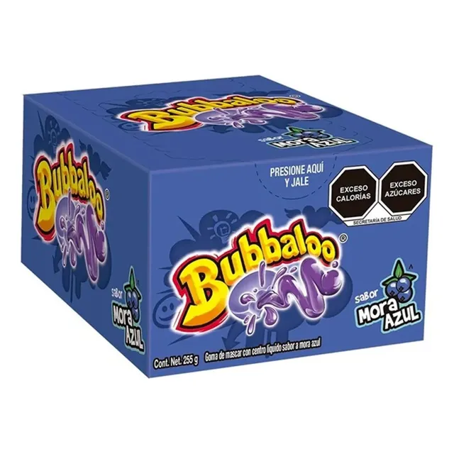 Chicle Bubbaloo Mora Azul Goma De Mascar Pack 47 Pz Dulce
