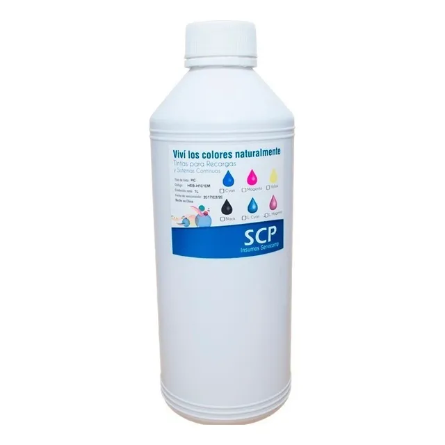 TINTA SCP PREMIUM 1LT EPSON RECARGA SISTEMA CONTINUO NEGRA TINTA NEGRO