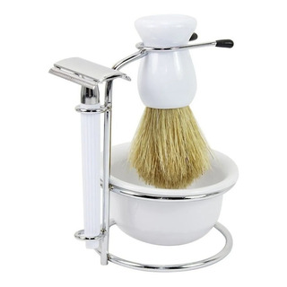 Kit Barba Vintage RetrĂŽ Barbearia Navalha Pincel Banheiro Kit Barba Vintage RetrĂŽ Barbearia Navalha Pincel Banheiro