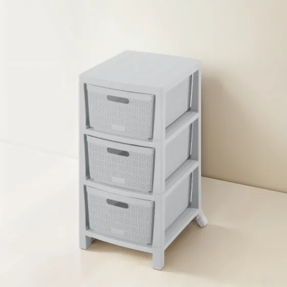Cajonero Fique 3 Gavetas Rimax Gris Hielo