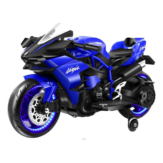 Mini Moto Elétrica Infantil Kawasaki Ninja Azul Mini Moto Elétrica Infantil Kawasaki Ninja Azul