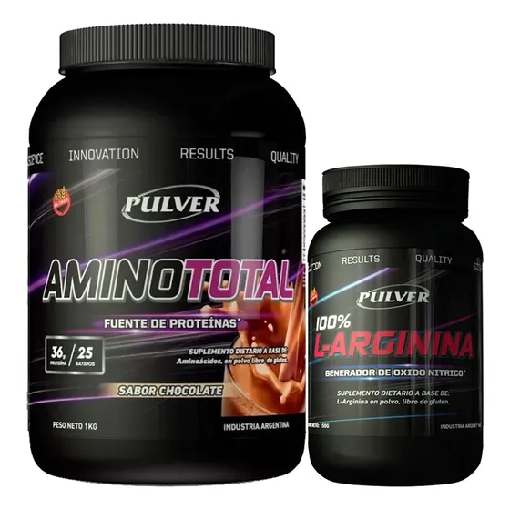 Amino Total Pulver + Arginina Oxido Nitrico Recuperación Rápido Recupero Y Crecimiento De La Masa Muscular Magra