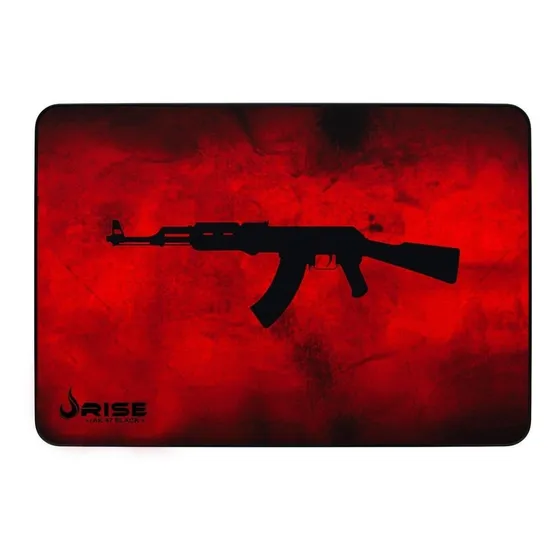 Mouse Pad gamer Rise Mode Gaming AK47 de fibra g 29cm x 42cm x 3mm vermelho/preto