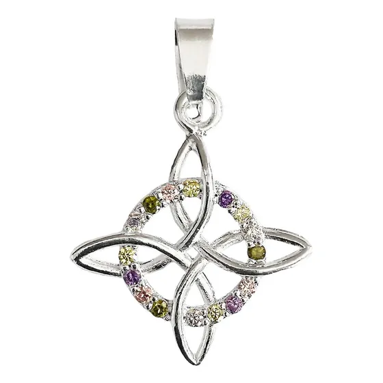 Joyaris Dije Nudo De Bruja Celta Con Zirconias En Plata Solida 925 Colores Joyería Esotérica Plata Ley 925