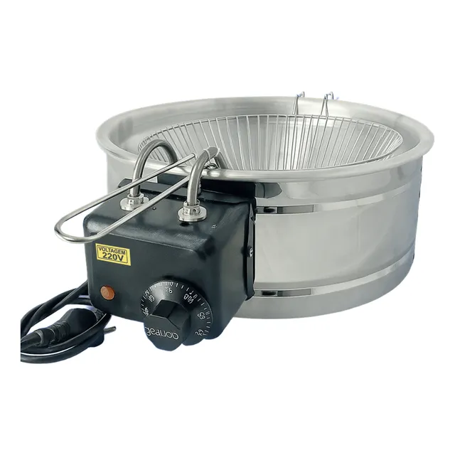 Fritadeira Elétrica Industrial Tacho Redondo Inox 3,5litros 