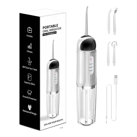 Irrigador Dental Portátil Recargable Para Una Sonrisa Sana Plateado