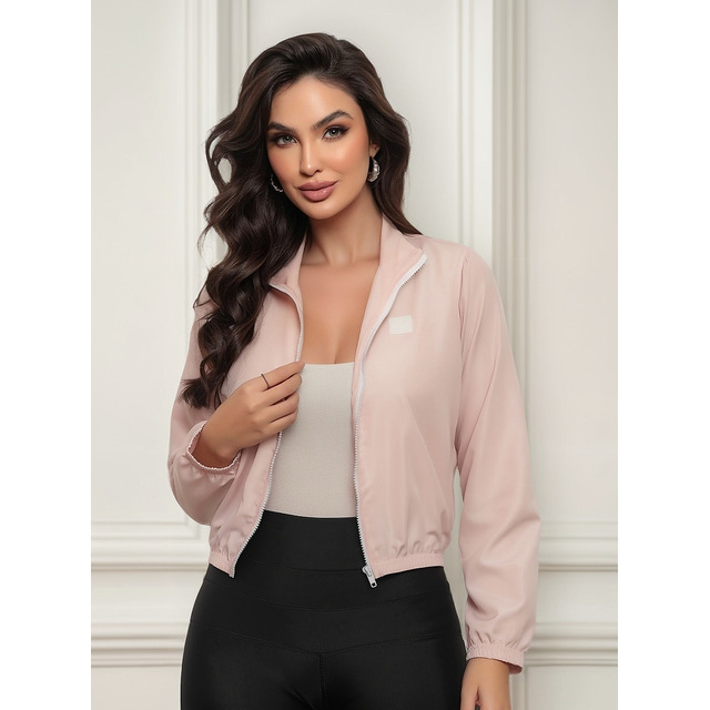 Jaqueta Feminina Cropped Resistente À Água Corta Vento Jaqueta Feminina Cropped Resistente À Água Corta Vento
