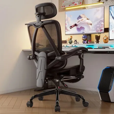 Cadeira De Escritório Ergonômica Premium Python Fly Cor Preto Material do estofamento Malha elástica