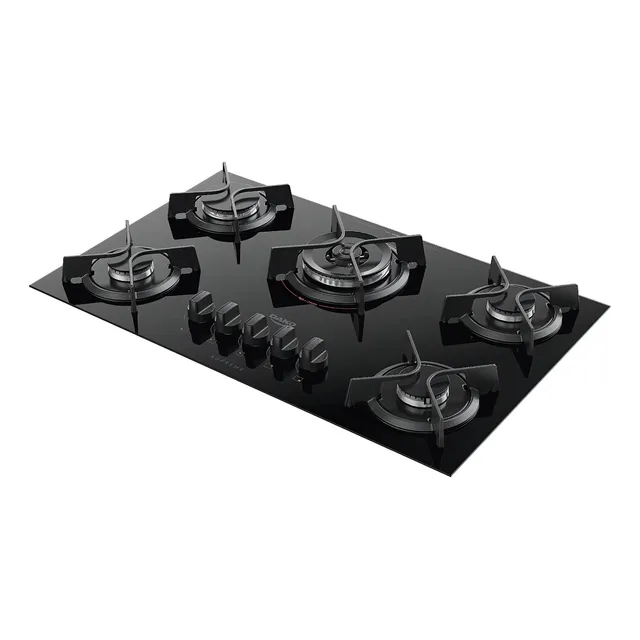 Fogão cooktop a Gás Dako fogão Cooktop embutir preto 127/220V 5 queimadores