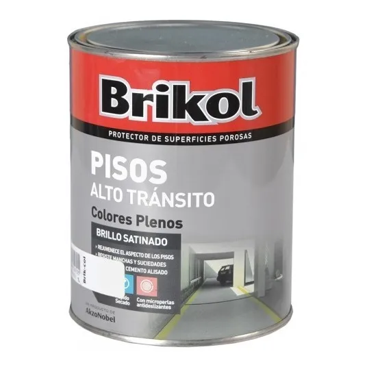 Brikol Pisos Alto Transito X1lt Color Negro Antid+1  Lija