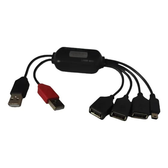 Hub Usb 2.0  3 Puertos Usb + 1 Mini Usb Y Usb-a Alimentacion