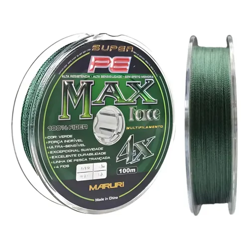 Linha Multifilamento Maruri Max Force 4x 0,34mm 65lbs 100m Verde