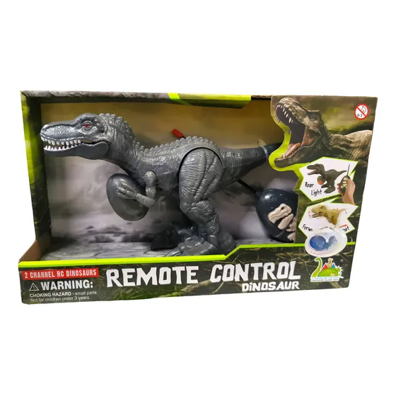 Dinosaurio A Control Remoto Sonido Movimiento Luz Color Gris Oscuro