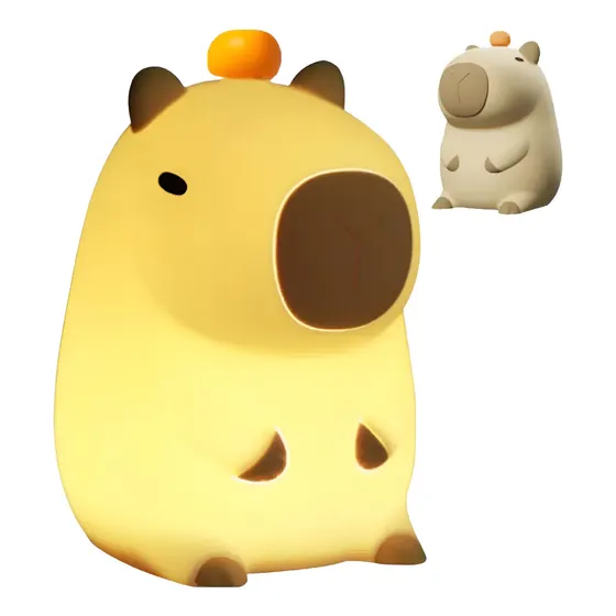 Lampara Velador Capibara Sentado Led Usb Recargable Silicona Usb Tierna Kawaii Carpincho Lectura Bacana Cute Chigüiro | Cuotas sin interés