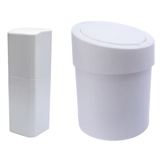Lixeira Anti Odor Com Porta Escova De Dente Banheiro Pia