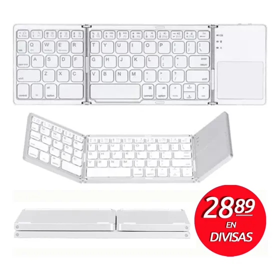 Teclado Y Mouse Bluetooth Plegable Inalambrico Portatil 