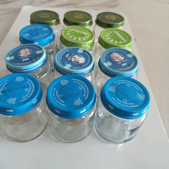 12 Frascos De Vidrio De Compotas Pequeñas De 113 Gr Con Tapa