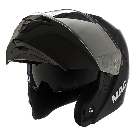 Casco Moto Rebatible Mac Blaze Doble Visor Negro Mate Gaona