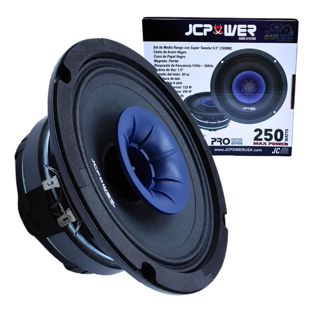 Medio Rango 6.5 PuLG 25w Max 4 Ohms Jc Power Jc65md Color Negro