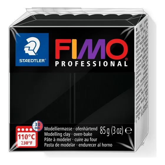 Arcilla Polimerica Fimo Profesional 85g Colores A Elección Color Black