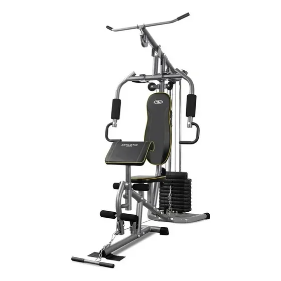 Gimnasio Multifuncional Con Predicador Pesas 45 Kg Athletic Acero