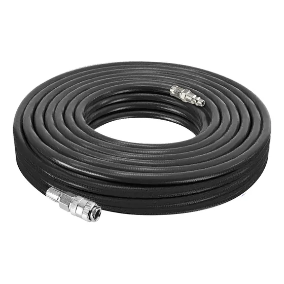 Manguera Goma Para Compresor 7.5m 1/4 Npt Wadfow Uwqg2e07 Color Negro