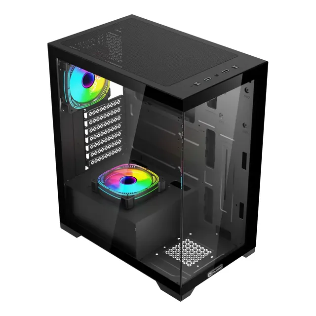 GABINETE JALATEC JT-X94B ATX TG 2X FAN ARGB C/ FUENTE 500W