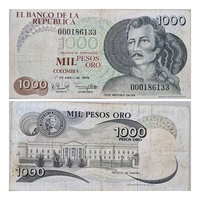 Billete Antiguo 1000 Jose Antonio Galán Sin Circular