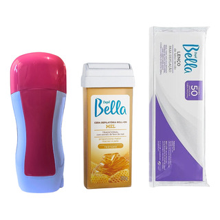 Kit Depiltório Roll On Com Aquecedor E Lenço 50un Depilbella Kit Depiltório Roll On Com Aquecedor E Lenço 50un Depilbella