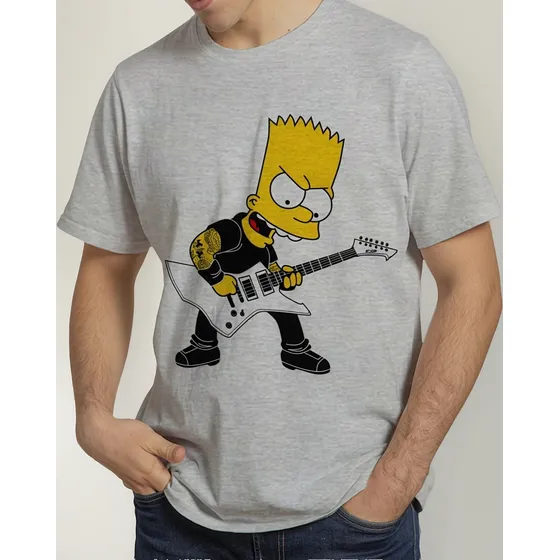 Camisetas Camisas De Bart Simpson Rock Geek Top Qualidade