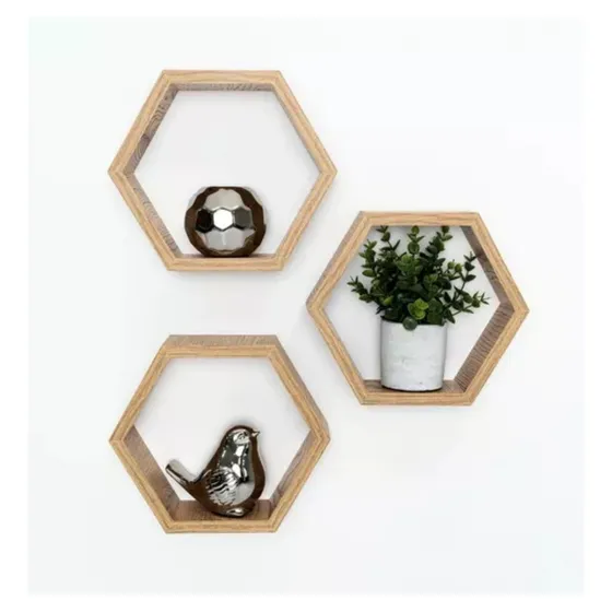 Set De Repisas Hexagonal Por 3 Unidades (gp)