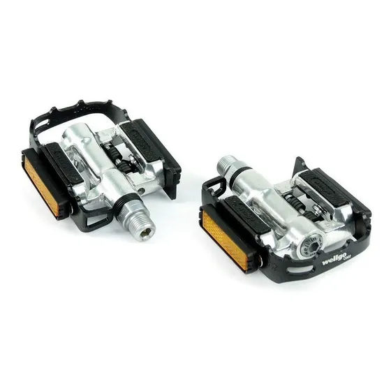 Pedal Wellgo C2b Clipe E Plataforma Misto C/ Tacos Refletor Cor Preto