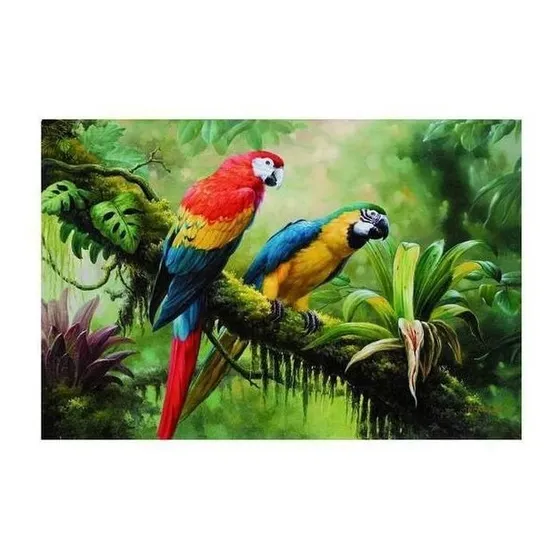 Cuadros En Oleo Guacamaya Y Tucan Para Tu Casa Sala Oficina