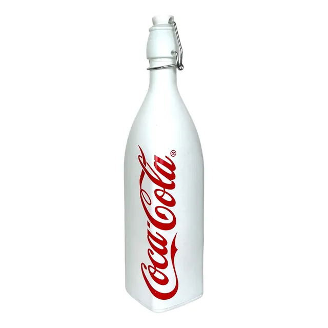 Garrafa Coca Cola De Vidro Quadrada C/tampa Hermética 1 L Cor Branco