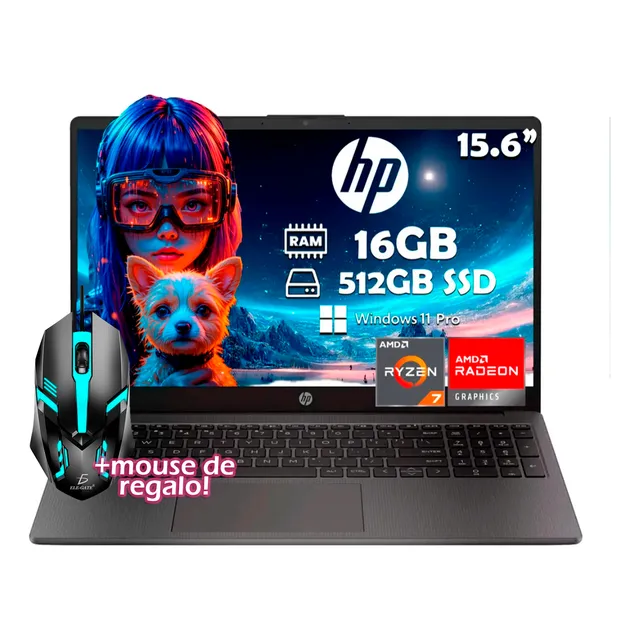 Laptop Hp 255 G10 Amd Ryzen 7-7730u 512gb 16gb Ram + Kit
