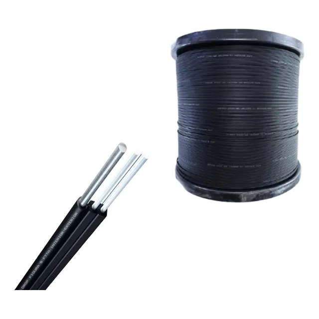 Fibra Drop Monomodo 1 Hilo Con Mensajero De Acero X 1 Km