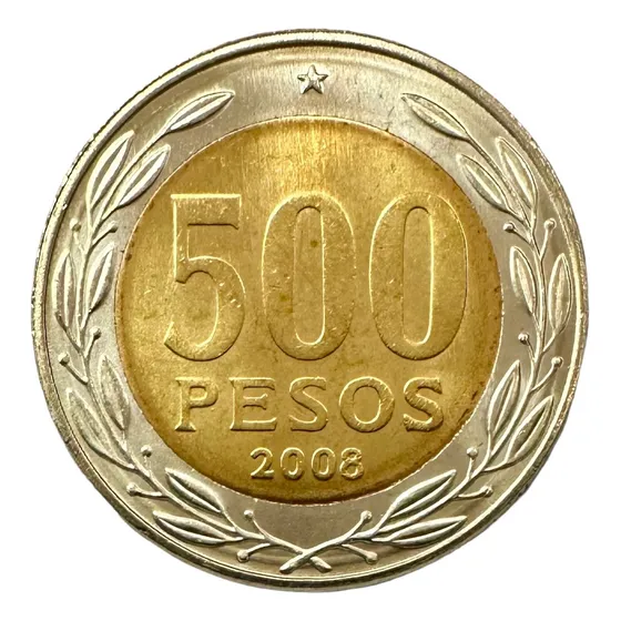 Chile - 500 Pesos - Año 2008 - Km #235 - Bimetálica 