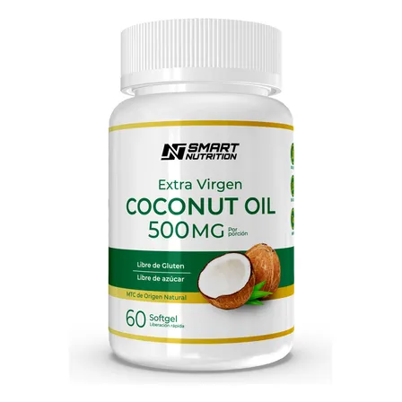 Aceite De Coco Extra Virgen 500mg 60 Capsulas Softgel Sabor Sin Sabor